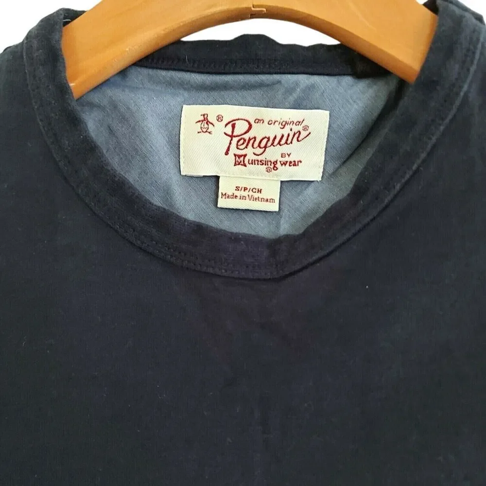 Penguin Boys T-Shirt Small Blue Gray Short Sleeve Stripes Crew Neck Cotton - Picture 8 of 9